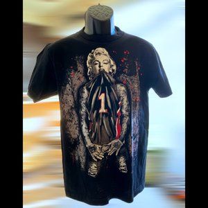 Marilyn Monroe unisex men's Medium Black Tattoo Art T-Shirt Crux Pre-Owned VF+++